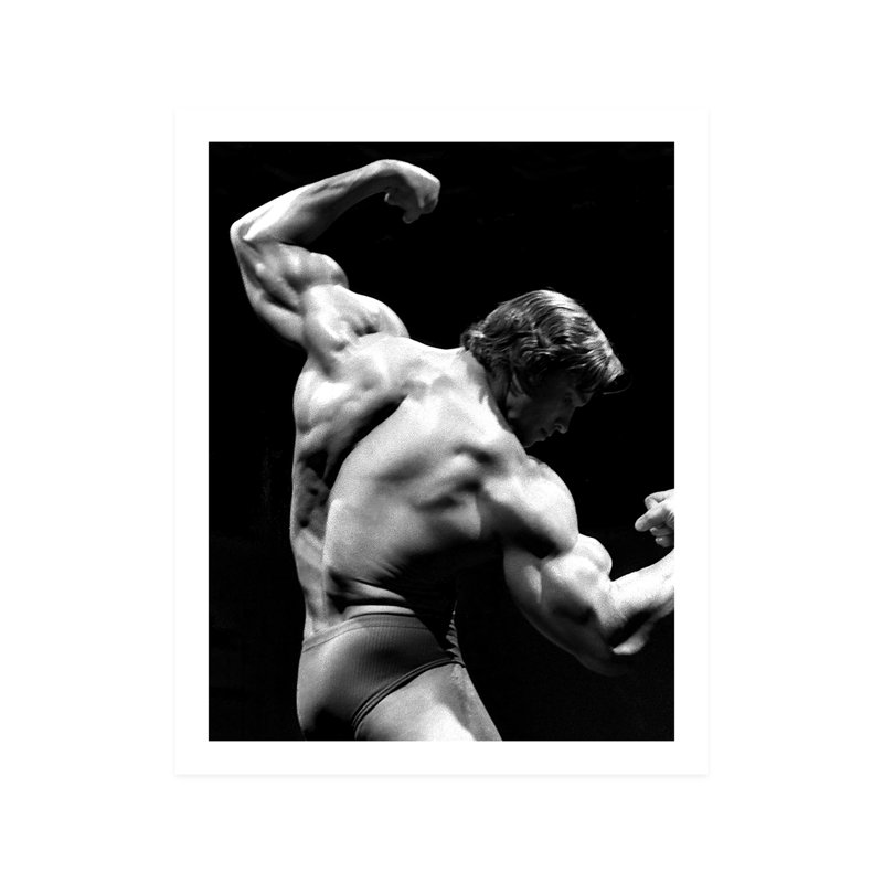 Arnold Schwarzenegger Flexing - Photographie sans cadre, L 8 po x H 10 po