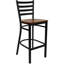 Clark 30" Round Laminate Table Set with 3 Metal Barstools - Cherry Wood Seat