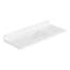 Comptoir de salle de bain en quartz blanc pur 55 po Ariel avec rebord à onglet épais de 1,5 po avec lavabo simple rectangulaire et dosseret inclus