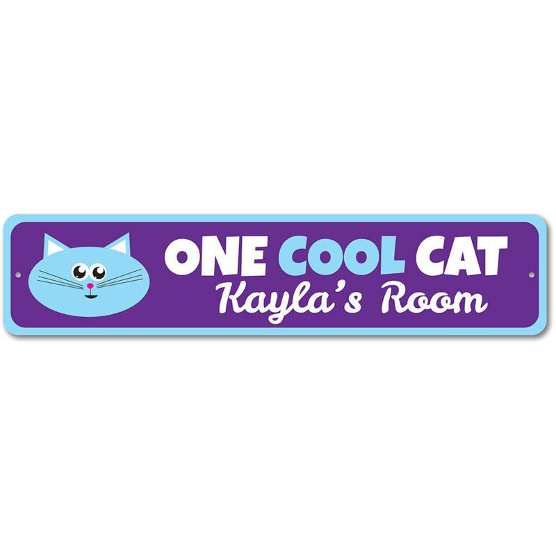 Plaque de chat en métal, H 6 po x l 24 po x P 0,06 po