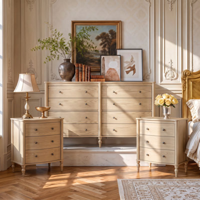 Aaron 3-piece Bedroom Set (1 Dresser + 2 Nightstands) (set Of 3)