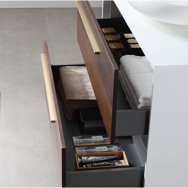 Nika 42" Wall-Mounted Single Bathroom Vanity Set