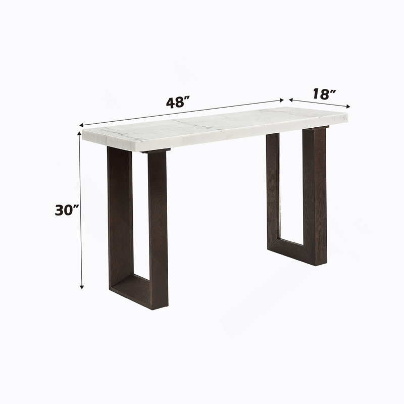 Marble Top & Espresso Finish Sofa Table