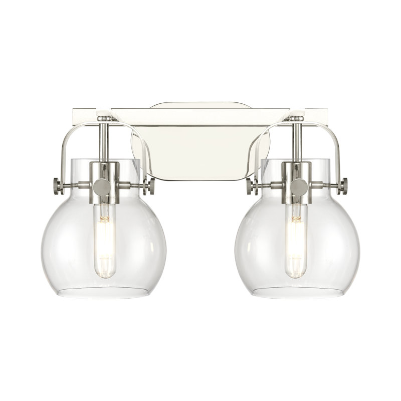 Shueyville 2 - Light Dimmable Vanity Light, Brushed Brass, Clear, 2 Lights