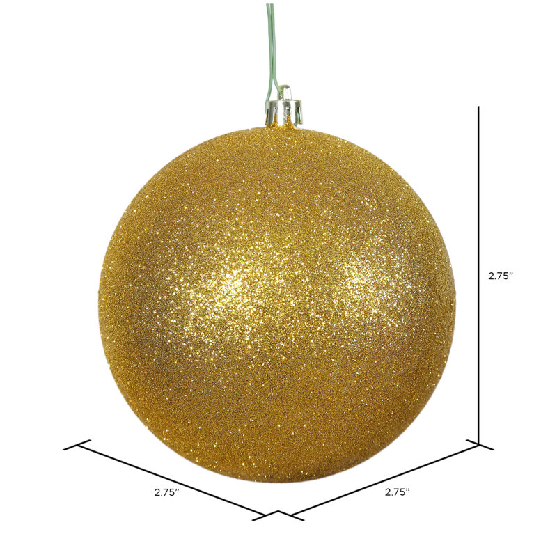 Ornement boule des Fêtes, H 2,75 po x l 2,75 po x P 2,75 po, Or antique