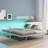 Twin Size Metal Daybed with LED and Adjustable Trundle, Pop Up Trundle-1499366350