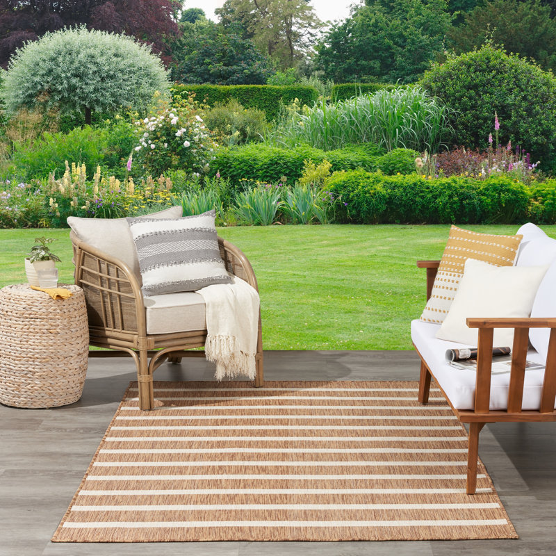 Highland Dunes Tordis Jute/Ivory Indoor/Outdoor Rug & Reviews | Wayfair
