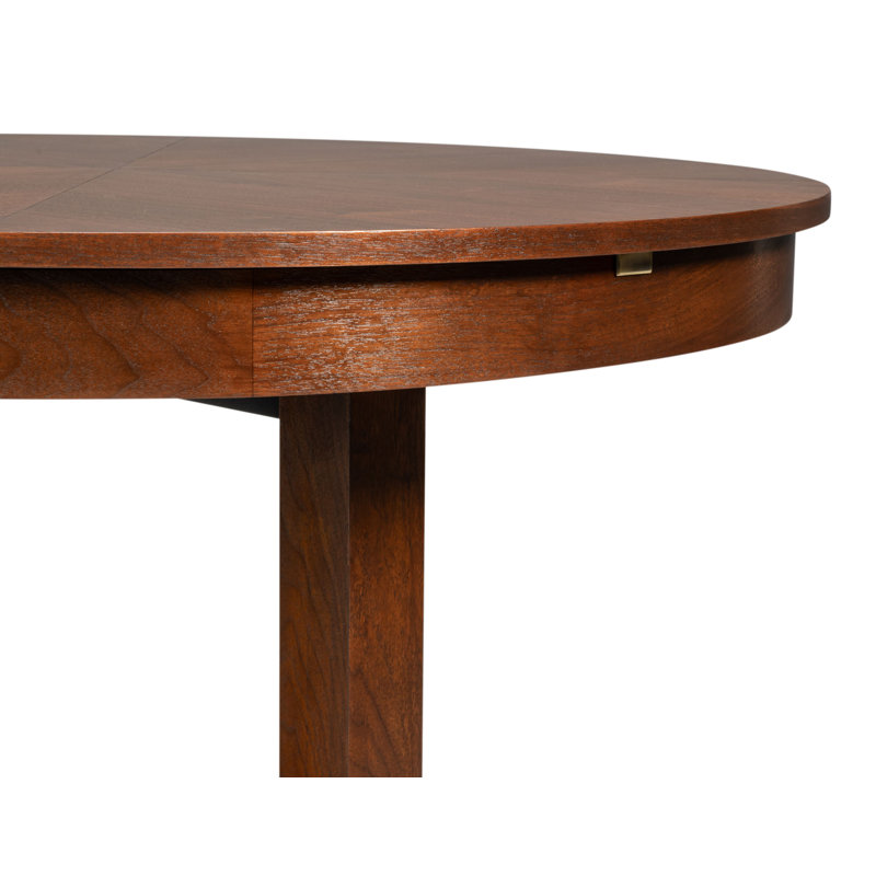 Round Walnut Wood Dining Table