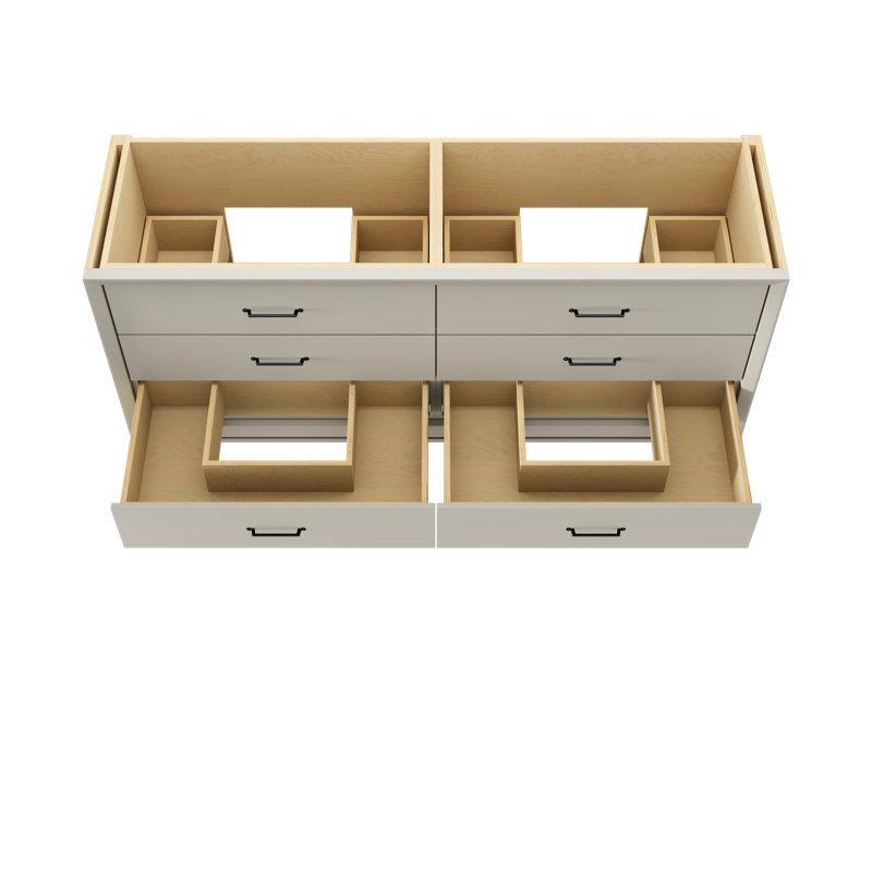 Alexandra Double Drawer Bath Vanity, Vintage Taupe, Matte Black, 72"