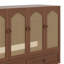 Grand lit escamotable à armoire avec tiroir de rangement et station de charge, lit plateforme pliable avec panneau de décoration ovale en rotin-1534577805