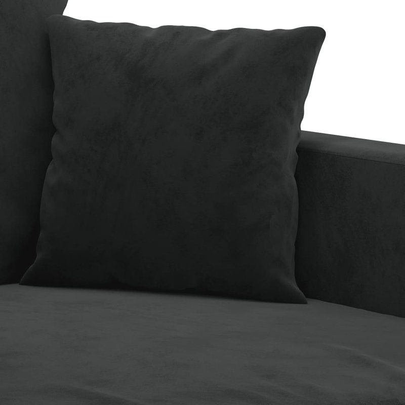 vidaXL 2-seater Sofa Black Velvet (100% polyester), Metal, Textilene, 31.5" H x 54.3" W x 30.3" D, Black Velvet