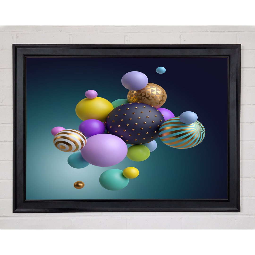 Spheres Of Three Dimensional Abstract Gerahmter Druck