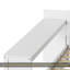 Ensemble de lit plateforme simple avec bureau de rangement réglable, 2 lits simples avec tablettes flexibles, installation à gauche, au centre ou à droite, lits simples pour 2 enfants avec bureau de rangement, blanc-1062844125