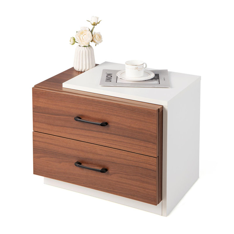 Donda 2 - Drawer Nightstand in Walnut/White