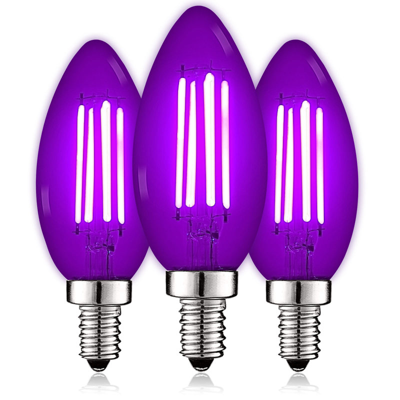 4.5 Watt (40 Watt Equivalent), B11 LED Candle Bulb, Colored Light Bulb, E12/Candelabra Base