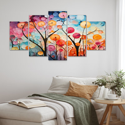 Radiant cascade chromatique - ensemble de décorations murales multicolores