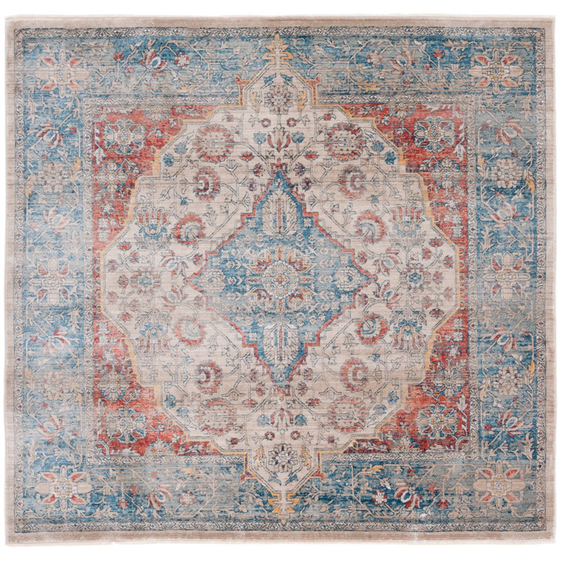 Rumsey Performance Oriental Rug, Square 6'7"