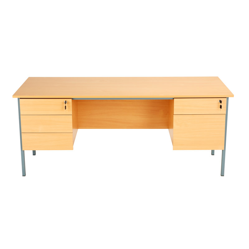 Brnaba Metal Base Computer Desk, Beech