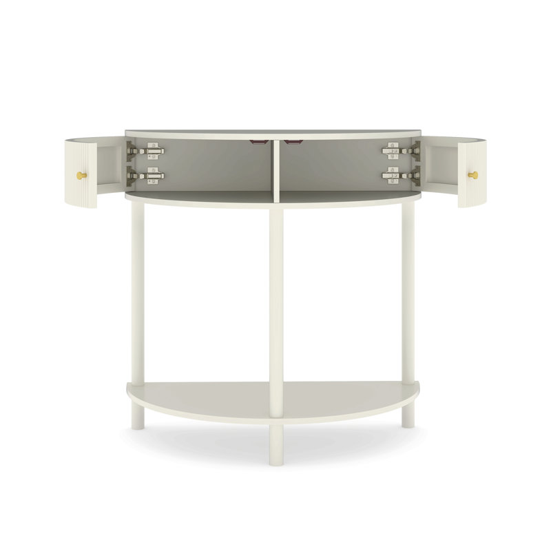 Console demi-lune Artisan-Wave, Cream, Cream, Cream