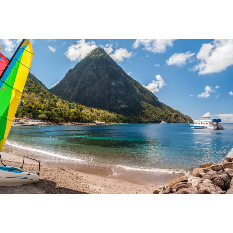 Beach On St. Lucia - Wrapped Canvas Print, 51cm H x 76cm W x 3.8cm D