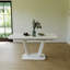 Table de salle à manger, table de salle à manger en panneau de fibres à densité moyenne et table de salle à manger extensible de style industriel moderne avec pieds en forme de U
