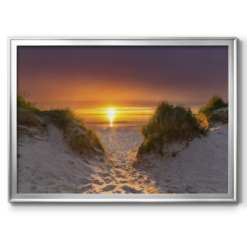 Path To Happiness, H 30 po x l 44 po x P 1,5 po, Toile argentée avec cadre flottant