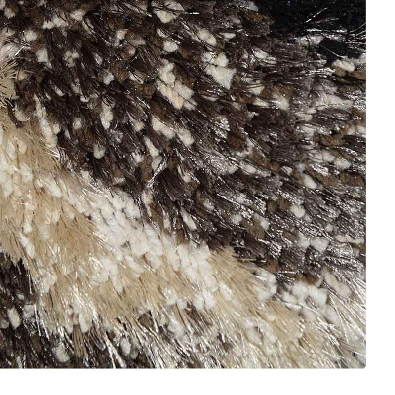 Tapis à poils longs en polyester touffeté à la main Dhamala, Rectangulaire 4 pi x 6 pi