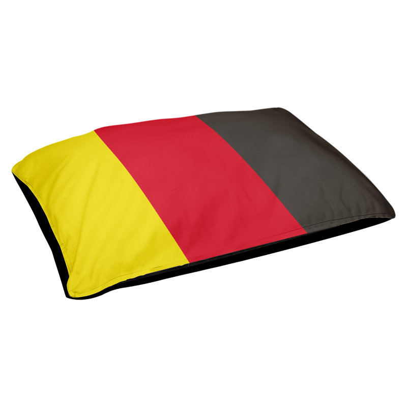 Coussin rectangulaire designer New York Bronx, Grand (L 40 po x l 50 po), Jaune / rouge / noir