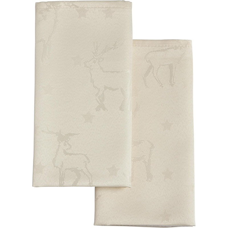 Amanzia Polyester Square Napkin, Cream