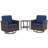 2-Person Spacious Seating Swivel Chair Seating Group Patio Multi-brown Wicker Rattan Conversation Set with Cushions-106545230