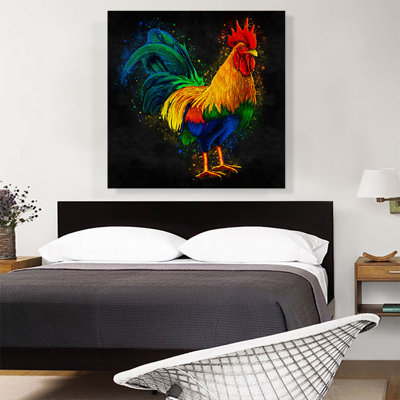 «Rooster Bird Farm Animal», impression sur toile tendue