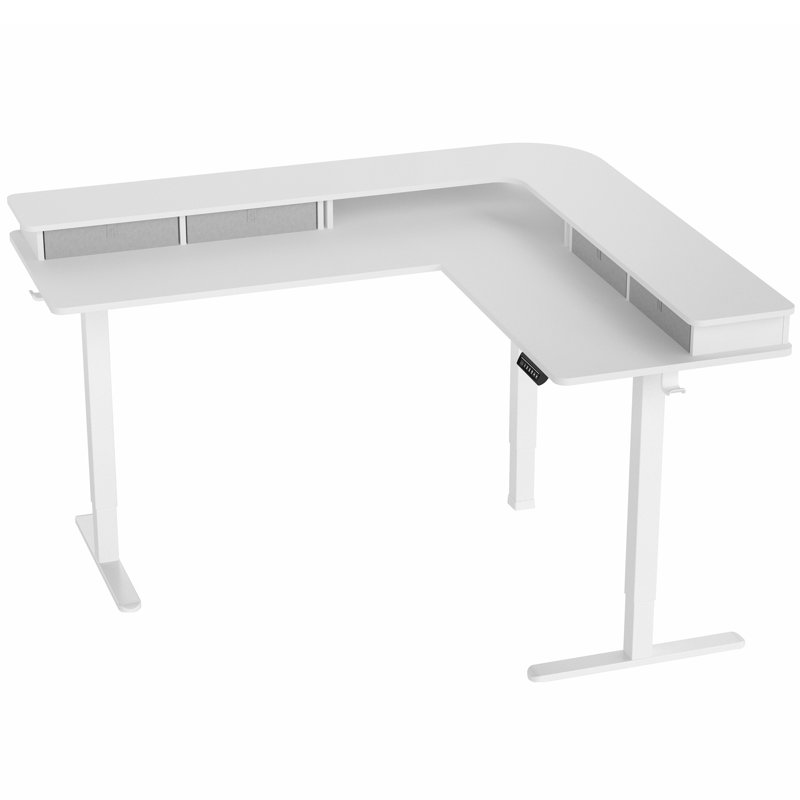 Adjustable Height Steel Standing Desk, White