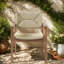 Chaises de patio en bois d'acacia durable, conception en osier rustique pour les espaces compacts
