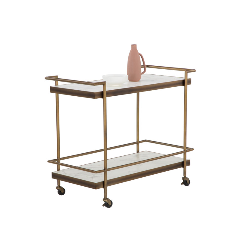 Gavriella Metal Bar Cart - White