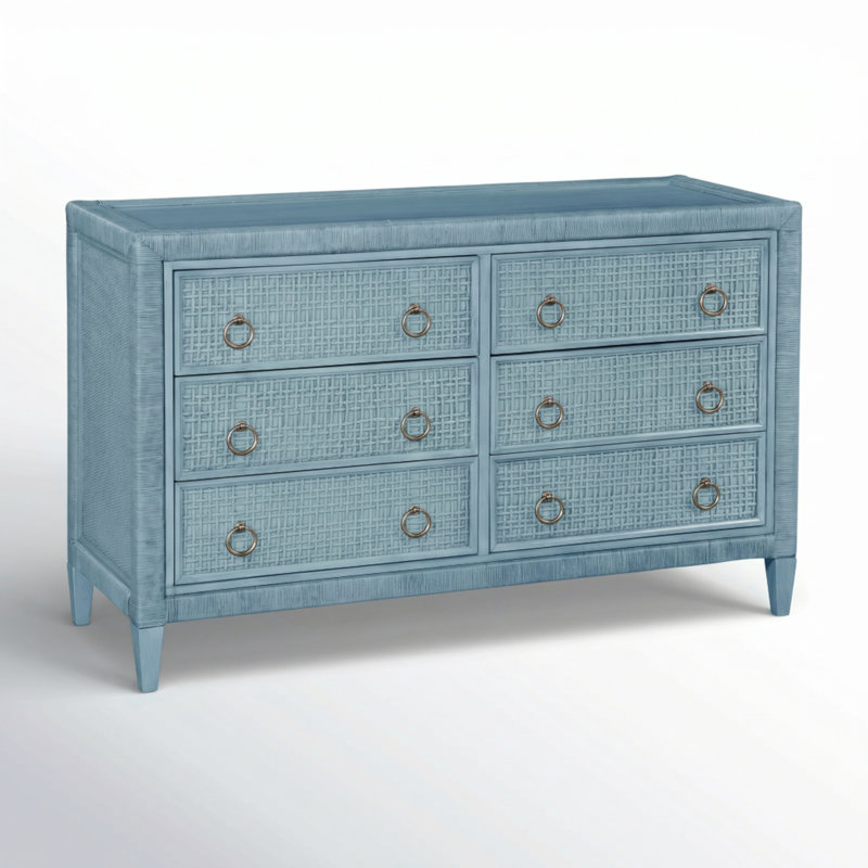 Commode 6 tiroirs Monterey, Pacific, Non, Nickel satiné