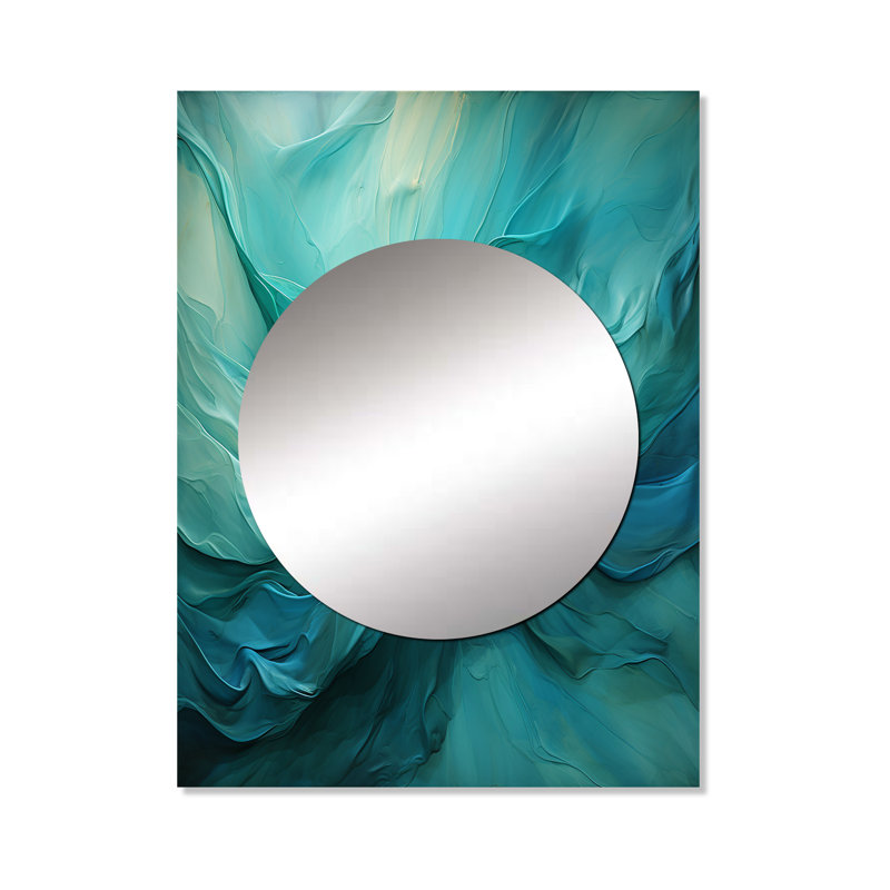 Kendryk turquoise Tranquillity V - paysage unique, miroir mural, 40 po x 30 po