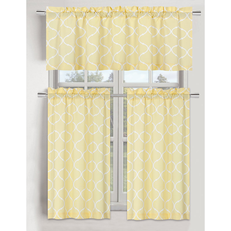 Larocca Geometric Kitchen Curtain, Yellow