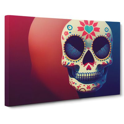 Fantastic Floral Sugar Skull - Wrapped Canvas