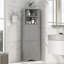 Grande armoire de coin pour salle de bain, armoire de rangement autoportante avec portes et tablettes réglables, panneau de fibres à densité moyenne