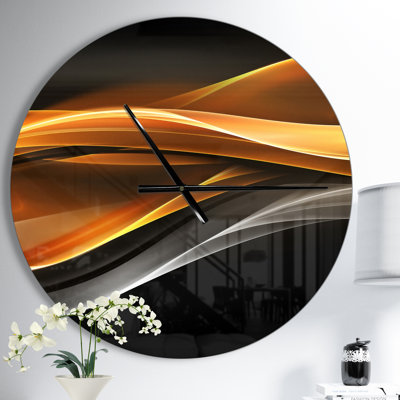 Gold Silver Inward Lines - Modern wall clock