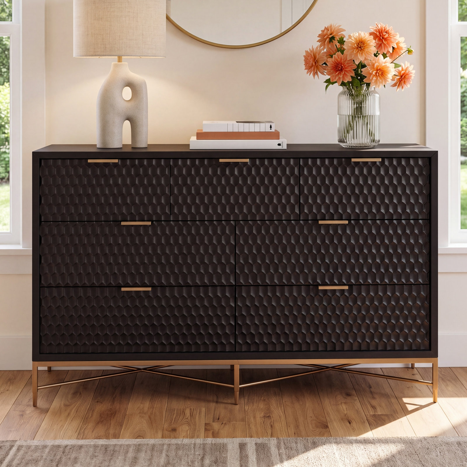 Capra 56" Double Dresser, Black