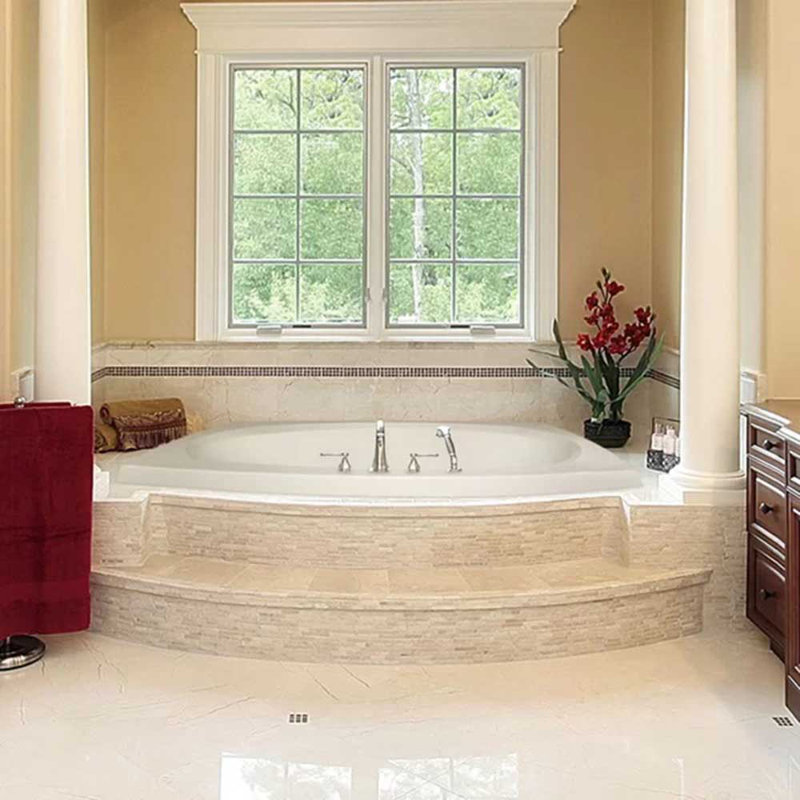Largo 82'' L Whirlpool Bathtub, White, Polished Chrome