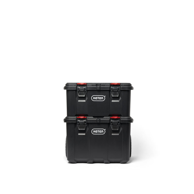 Black Resin Rolling Tool Box System with Modular Storage