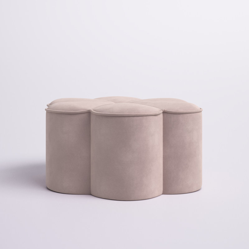 Meghan Velvet Pouf, Pink Velvet
