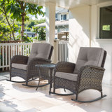 Artiana Wicker 2 - Person Patio Conversation Sets with Cushions