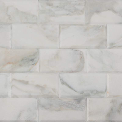 3x6 CALACATTA OLIVA POLISHED & DEEP BEVEL