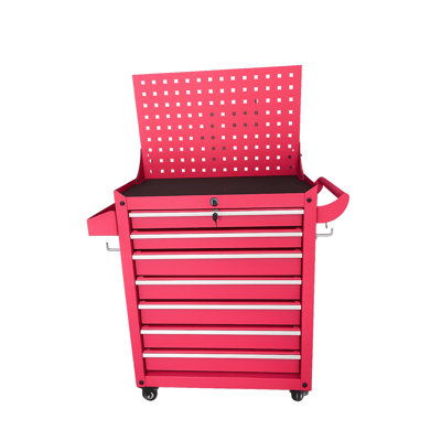  7 Drawer Rolling Tool Cabinet Lockable Storage with Wheels for Garage Workshop