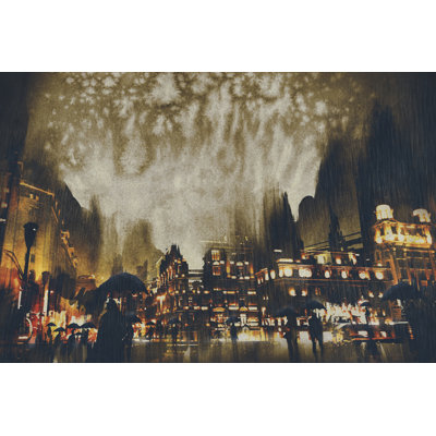 Rainy Night - Wrapped Canvas Print