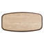 Table basse rectangulaire, plateau en travertin et noyer