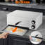 Four à pizza de comptoir commercial de 1 100 W, machine à pizza électrique en acier inoxydable de 13 pouces avec deux éléments chauffants, four multi-usage pour cuisine commerciale